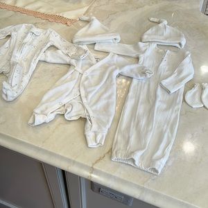 Set of 3 white premie outfits